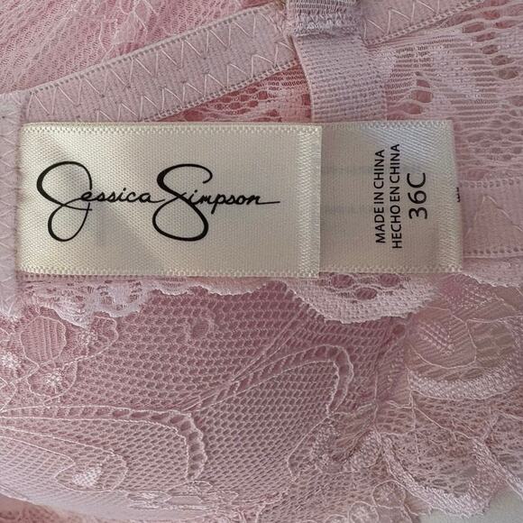 New Jessica Simpson Light Pink Lace Bra 38C - Picture 4 of 4